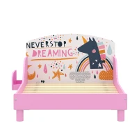 AIYAPLAY Cama Infantil con Almacenaje 70x140 cm Cama Montessori con Barandillas Tema de Superniña 3-8 Años Rosa(m-14)
