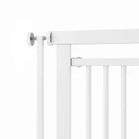 PawHut Barrière de Sécurité Chat Barrière Chien Extra-Haute 112-200cm Réglable Anti-Saut Double Sens Acier 70x200 cm Blanc(m-13)