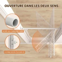 PawHut Barrière de Sécurité Chat Barrière Chien Extra-Haute 112-200cm Réglable Anti-Saut Double Sens Acier 70x200 cm Blanc(m-8)