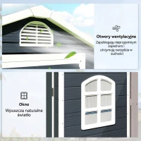 Dom Ogrodowy Outsunny z Wentylacją, Szary(m-6)