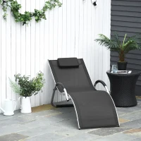 Leżaki ogrodowe z poduszkami leżak do relaksu ergonomiczny aluminium Texteline(m-2)