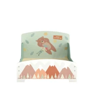 ZONEKIZ Cama para Niños 143x77x60 cm Cama Infantil de 3-6 Años con Barreras de Protección y Estampados Carga Máx. 40 kg Verde(m-11)