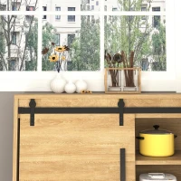 System do drzwi przesuwnych HOMCOM prowadnica do drzwi przesuwnych okucia do podwójnych drzwi drewnianych akcesoria stal węglowa kolor czarny 183 x 0,6 x 18 cm(m-7)