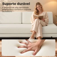 HOMCOM Sofá-cama 3 em 1 de 3 Lugares com 2 Almofadas Laváveis e Estrutura em Aço 193x82x57 cm Creme(m-7)
