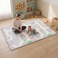 AIYAPLAY Esterilla para Gatear Plegable Reversible Alfombra de Juego para Bebé con Motivo de Animales 200 x 150 cm antideslizante impermeable para niños 0-3 años(m-2)