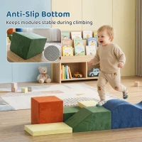 AIYAPLAY Kids Soft Play Set, 6PCS Foam Climbing Blocks with Non-Slip Base, Indoor Soft Playground for Climbing and Crawling(m-7)