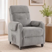 HOMCOM Fotoliu relax cu funcție de rotație 360° & funcție push-back de înclinare, fotoliu TV cu suport pentru picioare până la 150 kg, gri(m-2)