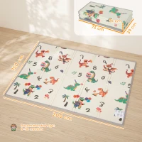 AIYAPLAY Esterilla para Gatear Plegable Reversible Alfombra de Juego para Bebé con Motivo de Animales 200 x 150 cm antideslizante impermeable para niños 0-3 años(m-3)