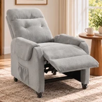 HOMCOM Fotoliu relax cu funcție de rotație 360° & funcție push-back de înclinare, fotoliu TV cu suport pentru picioare până la 150 kg, gri(m-6)
