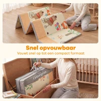 AIYAPLAY Opvouwbare, omkeerbare baby speelmat met bosdieren- en natuurmotief, 200 x 180 cm, voor kinderen van 0-3 jaar(m-6)