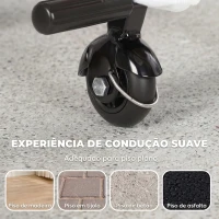 AIYAPLAY Cavalo de Brincar com Rodas, Sons de Cascos, Música, Pedais e Pegas, Estrutura em Metal, +3 Anos, 50 kg, Cinzento(m-8)