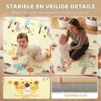 AIYAPLAY Opvouwbare, omkeerbare baby speelmat met bosdieren- en natuurmotief, 200 x 180 cm, voor kinderen van 0-3 jaar(m-7)