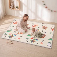AIYAPLAY Esterilla para Gatear Plegable Reversible Alfombra de Juego para Bebé con Motivo de Animales 200 x 150 cm antideslizante impermeable para niños 0-3 años(m-4)
