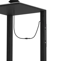 HOMCOM Vloerlamp met Planken, Moderne Dimbare Staande Lamp met Stoffen Kap, Instelbare Kleurtemperatuur, Zwart(m-7)