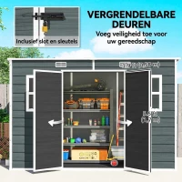 Outsunny Tuinhuisje 3,2m², Opslagschuur met Lessenaarsdak, 303x123x197cm met Ramen Afsluitbaar Deur Ventilatieopening Bodem(m-6)