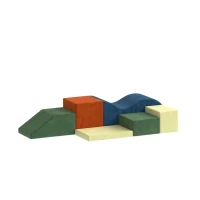 AIYAPLAY Kids Soft Play Set, 6PCS Foam Climbing Blocks with Non-Slip Base, Indoor Soft Playground for Climbing and Crawling(m-11)