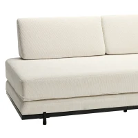 HOMCOM Sofá-cama 3 em 1 de 3 Lugares com 2 Almofadas Laváveis e Estrutura em Aço 193x82x57 cm Creme(m-12)