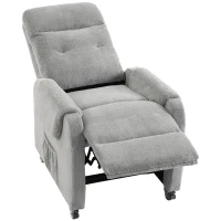 HOMCOM Fotoliu relax cu funcție de rotație 360° & funcție push-back de înclinare, fotoliu TV cu suport pentru picioare până la 150 kg, gri(m-1)
