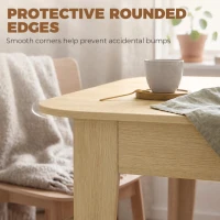 HOMCOM Extendable Oval Dining Table for 4-6, Modern Expandable Kitchen Table, Round Edges, Oak(m-6)