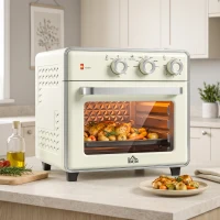 HOMCOM 5-in1 Mini Ofen, 20 L Fassungsvermögen, 1400W, 1 Backrost, 1 Backblech, 60 Min. Timer(m-2)