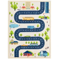 AIYAPLAY Alfombra de Juego para Niños Alfombra de Habitación Infantil de Espuma Grosor 3 cm Motivo Carretera Base Antideslizante 150x200 cm(m-9)