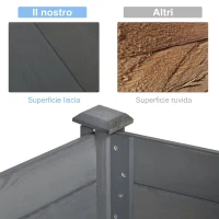 Outsunny Letto per Orto Rialzato, Fioriera Rialzata da Esterno in Abete con Fodera e 4 Fori di Drenaggio, Grigio Scuro(m-4)
