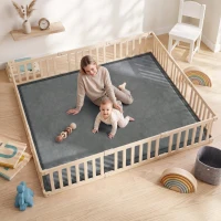 AIYAPLAY Alfombra de Juego para Niños 0-3 Años 180x150x3 cm con Superficie Impermeable, en Franela y Espuma, Gris Oscuro(m-2)