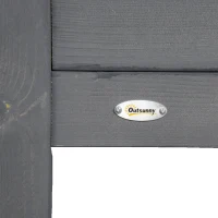 Outsunny Letto per Orto Rialzato, Fioriera Rialzata da Esterno in Abete con Fodera e 4 Fori di Drenaggio, Grigio Scuro(m-11)