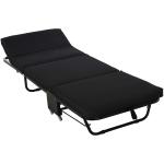 HOMCOM opklapbaar logeerbed 2-in-1 opklapbed, in hoogte verstelbaar hoofdeinde zwart(c-2)