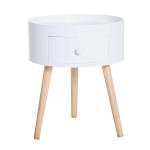 HOMCOM bijzettafel met schuiflade salontafel scandinavisch woonkamer hout wit / grijs
