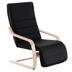HOMCOM relaxstoel fauteuil met armleuningen linnen bekleding houten frame bruin(c-2)