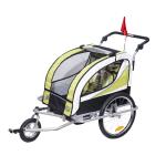 Kinderaanhanger 2 in 1 fietsaanhanger jogger aanhanger 360° draaibaar voor 2 kinderen(c-4)