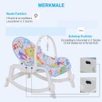 HOMCOM® Baby Schaukelsitz Schaukelstuhl vibrierende Babywippe mit Musik Tiermuster(c-1)