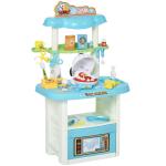 HOMCOM Kinder Tierarzt-Spielset Zahnarzt-Set Rollenspielset für Tier 43-Teilige Zubehöre ab 3 Jahre Weiß+Blau 50x32x86 cm(c-2)