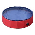 Pawhut hondenbad hondenzwembad waterbak zwembad Ø80 / 120 / 160 cm blauw/rood