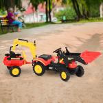 Trapauto met aanhanger tractor traptractor vanaf 3 Jaar speelgoed kinderen geel(c-1)