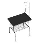 PawHut Aluminium trimtafel dierenverzorging scheertafel met korf in hoogte verstelbaar zwart