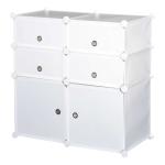 HOMCOM rek met opbergboxen kast kledingkast wit grijs