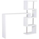 HOMCOM bartafel-plank Combi statafel/bartafel draaibaar wit(c-2)