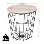 HOMCOM salontafel met opbergruimte bijzettafel nachtkastje salontafel metaal MDF