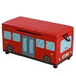 HOMCOM kinderbank gestoffeerde bank met opbergruimte inklapbaar blauw 75 x 36 x 39 cm(c-2)