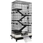 knaagdierkooi konijnenhok caviakooi klein huisdier met tuin verhoging 88x128,5x56cm(c-2)