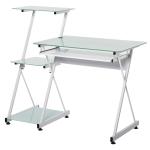 Computertafel bureau werkstation flexibel MDF staal zwart/wit(c-11)