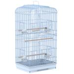 Vogelkooi volière vogelhuis metalen vogelhuis voor vogels met staander wit(c-3)