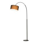 HOMCOM Vloerlamp 179 cm boog met lampenkap metaal ronde voet metaal polyesterweefsel