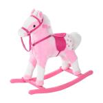 HOMCOM Kinderen schommelpaard hinniken schommeldier schommelspeelgoed roze