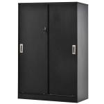 HOMCOM rolcontainer, archiefkast, kantoorcontainer met 3 planken, kantoorkast, 2 opbergkasten met deuren, E1-spaanplaat, zwart, 80 x 40 x 120 cm rolcontainer archiefkast kantoorkast deurkast | Aosom.de