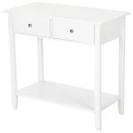 HOMCOM Consoletafel bijzettafel met 2 schuiflades dressoir entree massief hout wit