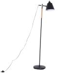 HOMCOM Vloerlamp staande lamp stalamp vloerlamp verstelbaar metaal + hout 2 kleuren