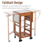 HOMCOM® serveerwagen rolwagen met schuiflades, serveertafel, keukenwagen keukentrolley inklapbare keukentrolley